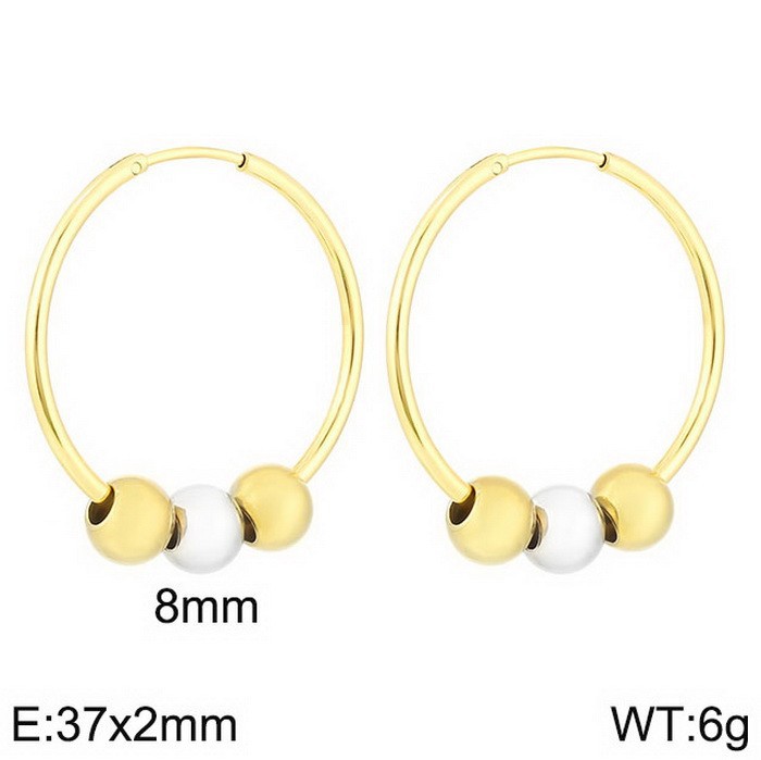 KE110871-Z steel gold earrings