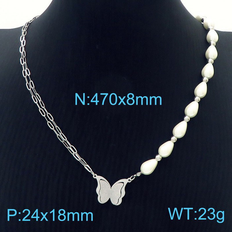 Steel necklace KN236646-KSP