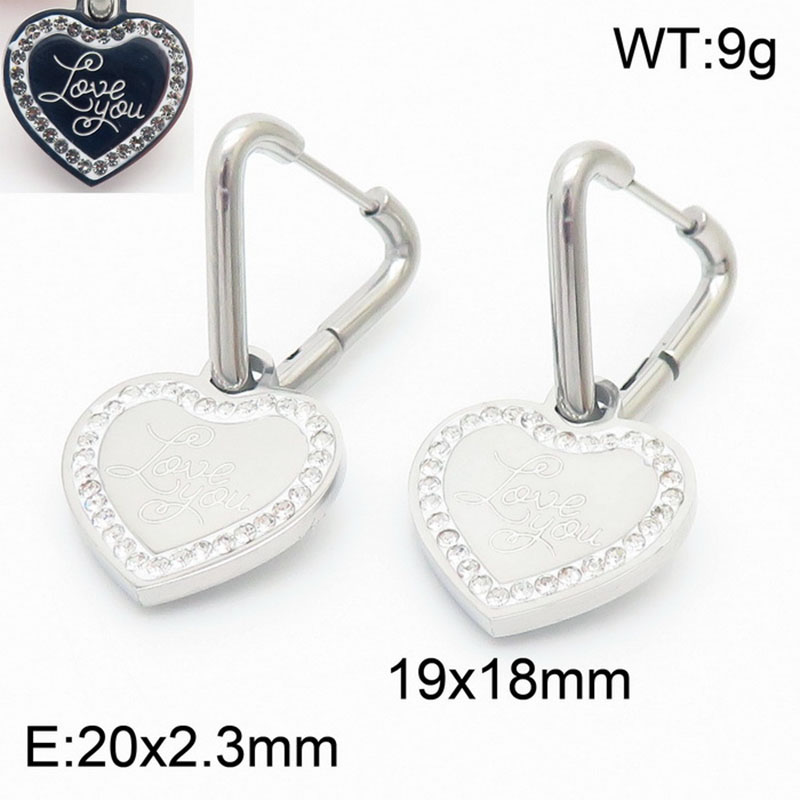 Steel earrings KE109928-KSP