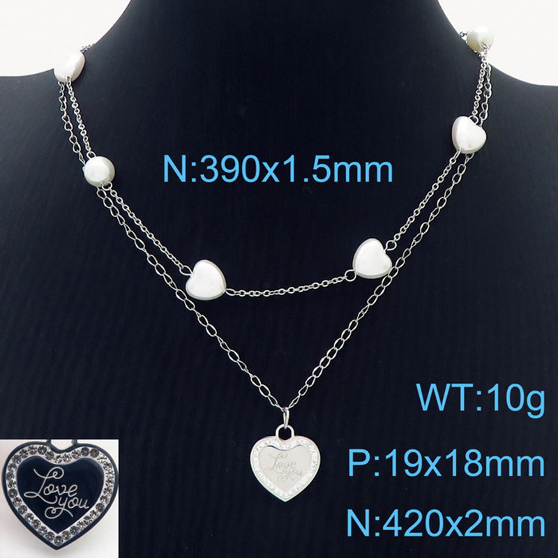 Steel necklace KN237561-KSP