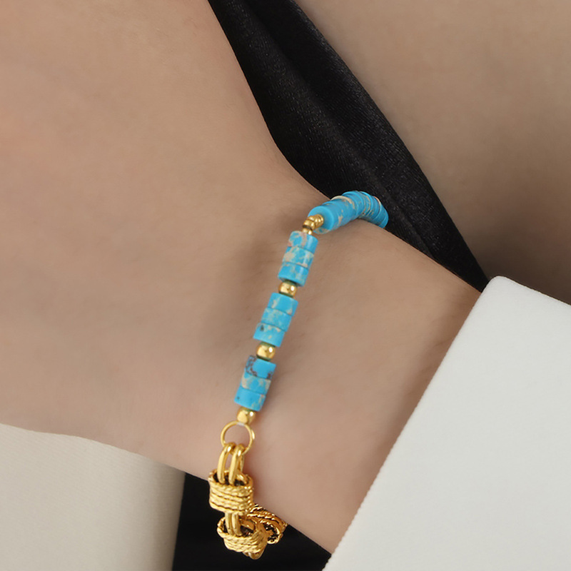 Blue natural stone bracelet -18cm