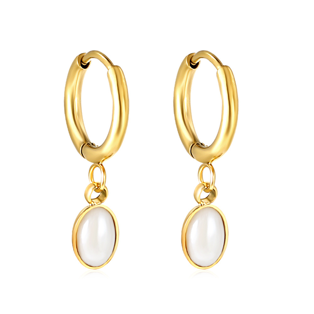 2:Semi-elliptical white pearl gold