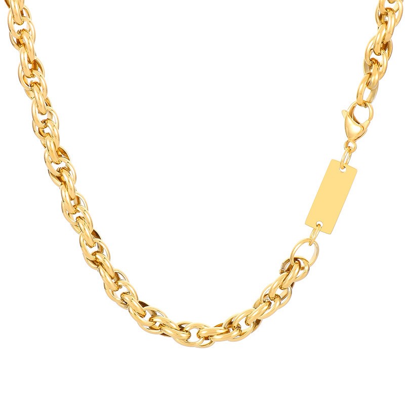 3:Necklace - Gold (width 7mm, length 50cm)