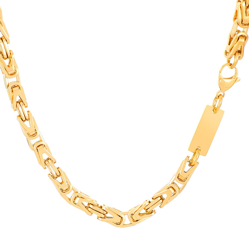 2:Necklace - Gold (width 6mm, length 50cm)