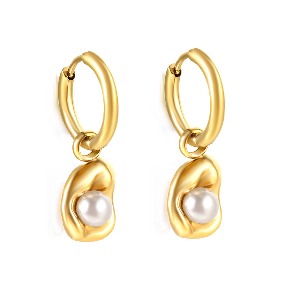 Special-shaped white pearl gold