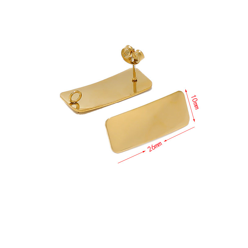 2:Large curved rectangle 10*26mm/ gold