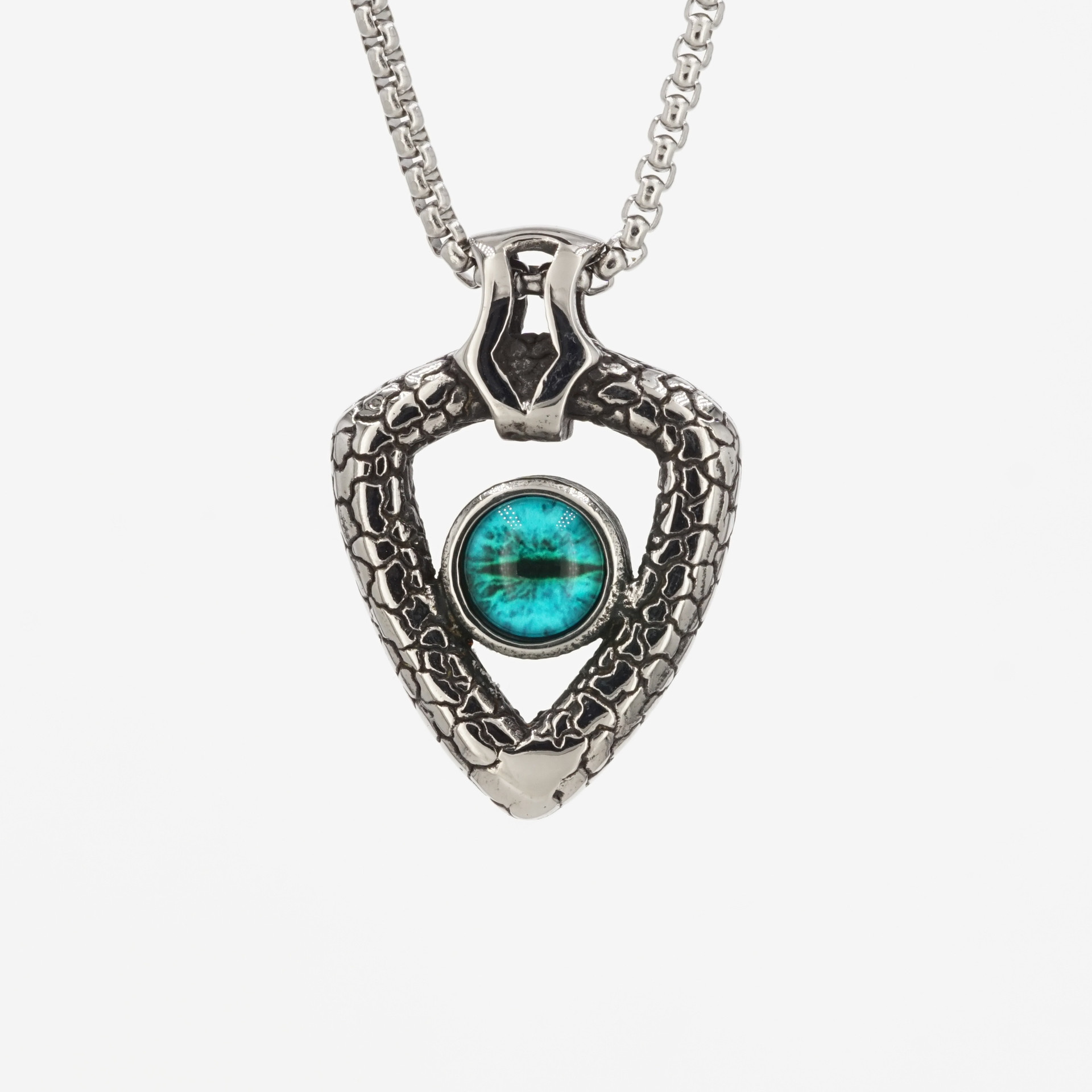 Blue Eye single pendant without square pearl chain