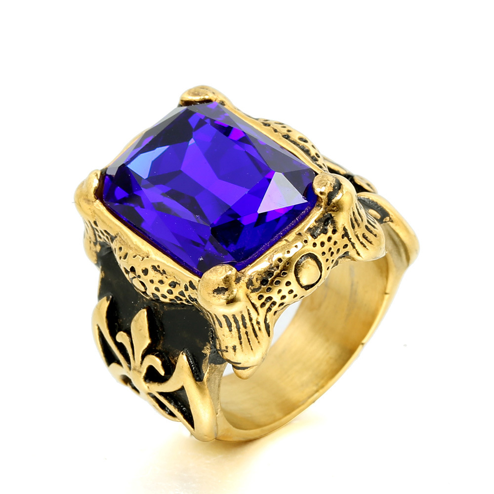 Sapphire with gold base US Size #7