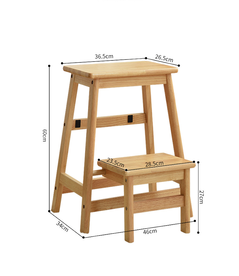 Stools/folding stools, all solid wood-log color