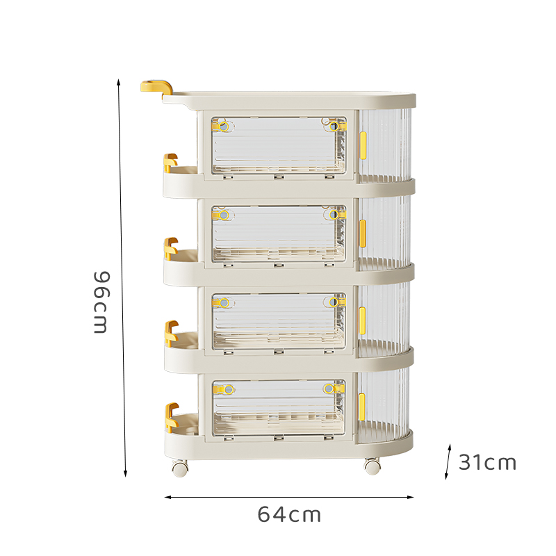 4-layer trolley storage rack