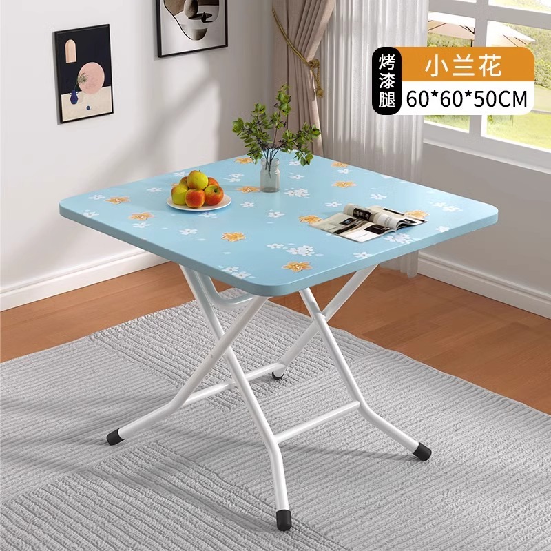 Blue Flower 60*60*50 square table - lacquered legs