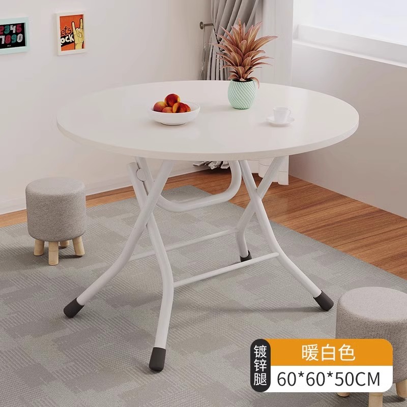 Warm white 60*50 round table - lacquered legs