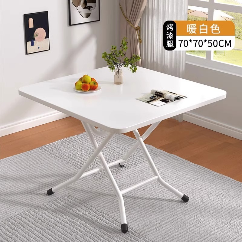 Warm White 70*70*50 square table - lacquered legs