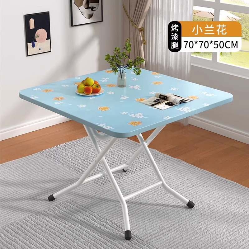 Blue Flower 70*70*50 square table - lacquered legs