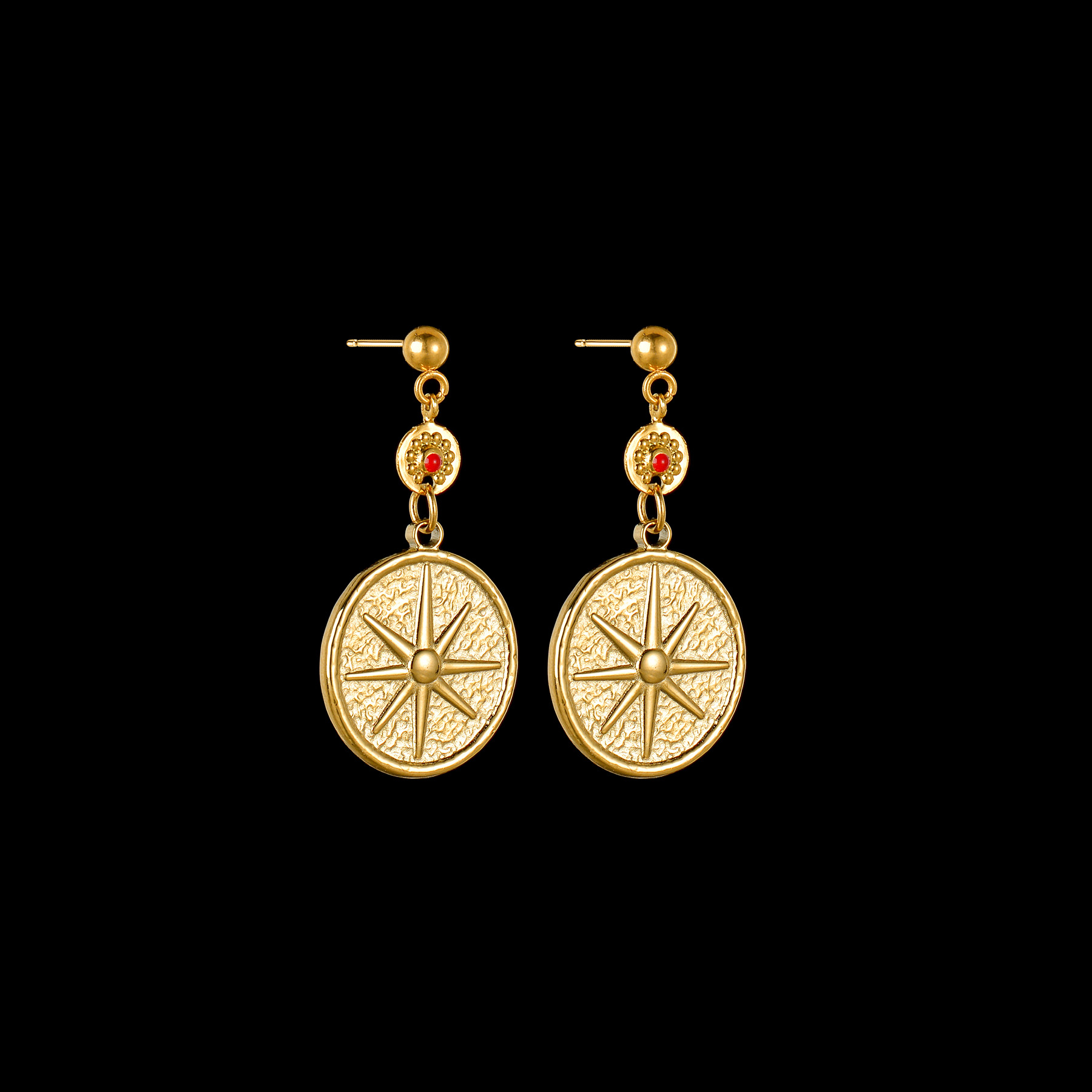 1:Eight-pointed star earrings