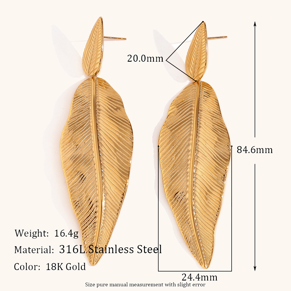 4:Spliced Size Feather Leaves - Gold