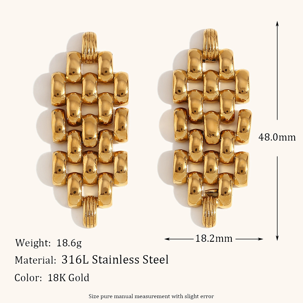 7:Bohemian rhombic casting spliced strap chain - gold