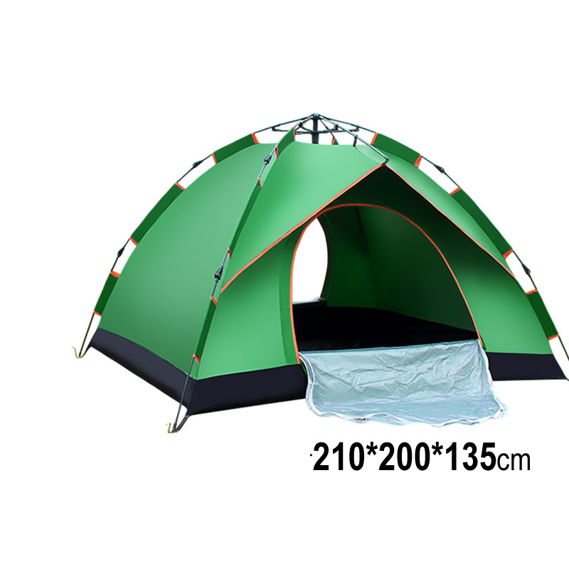 3-4 person two door tent-green