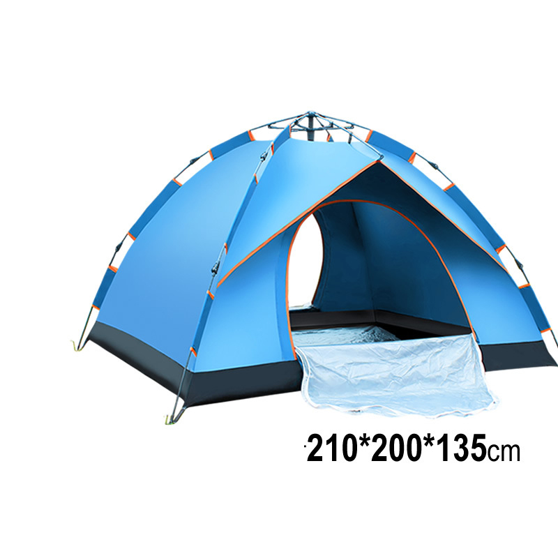 3-4 person two door tent-blue