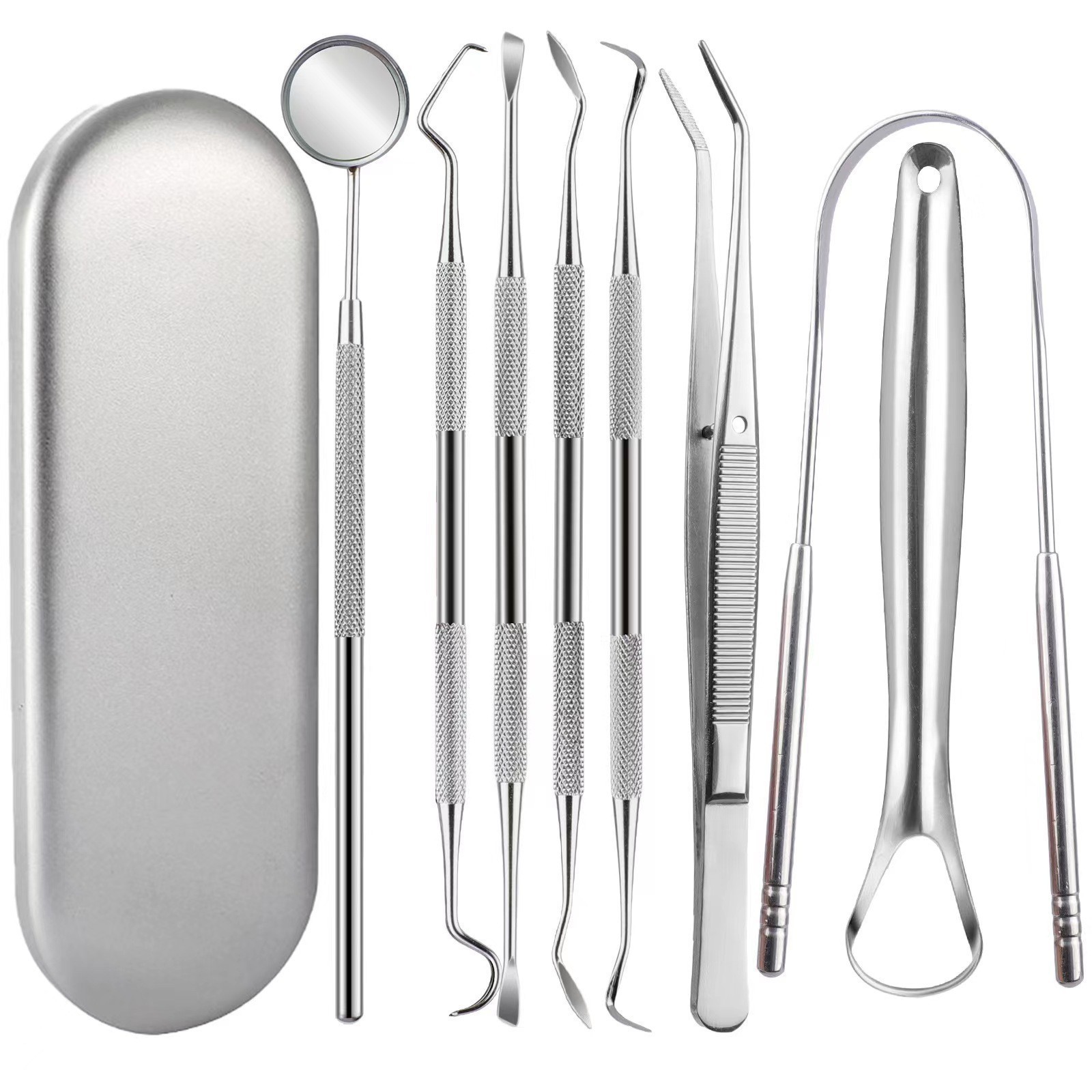 Tooth cleaning tool 8-piece set-iron box