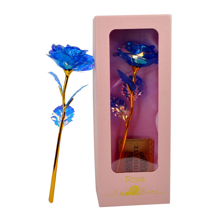 Pink gift box with blue