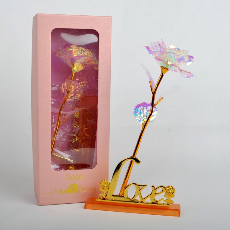 Pink gift box with gold primary color   base