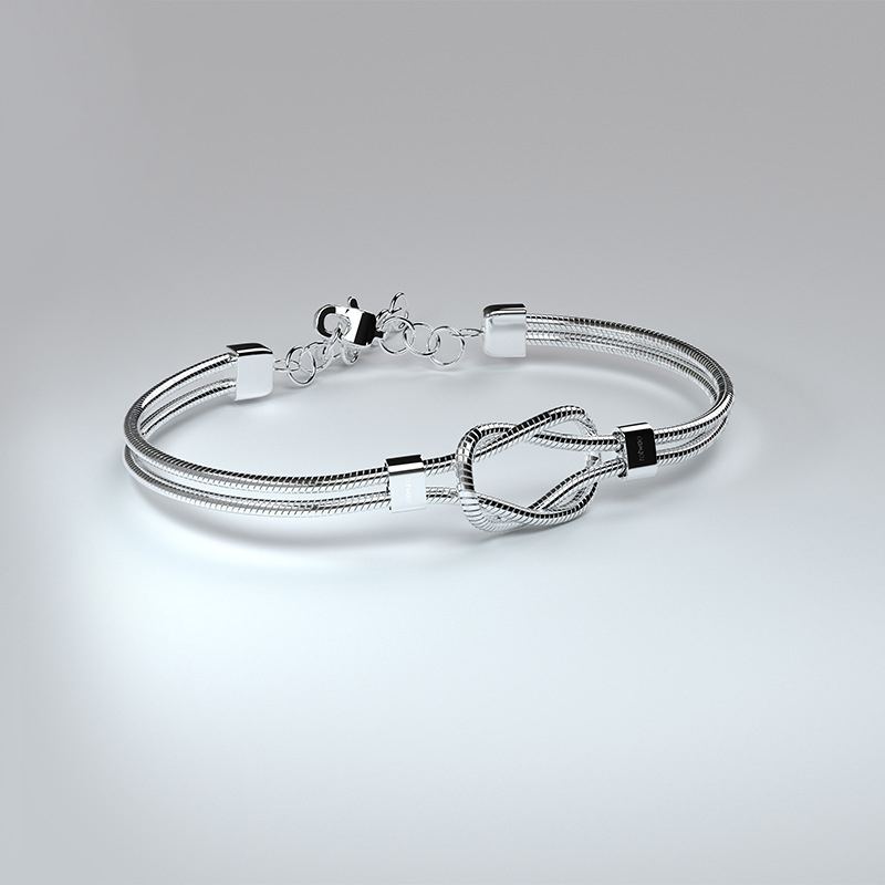 Women's silver snake bone bracelet :15-18cm