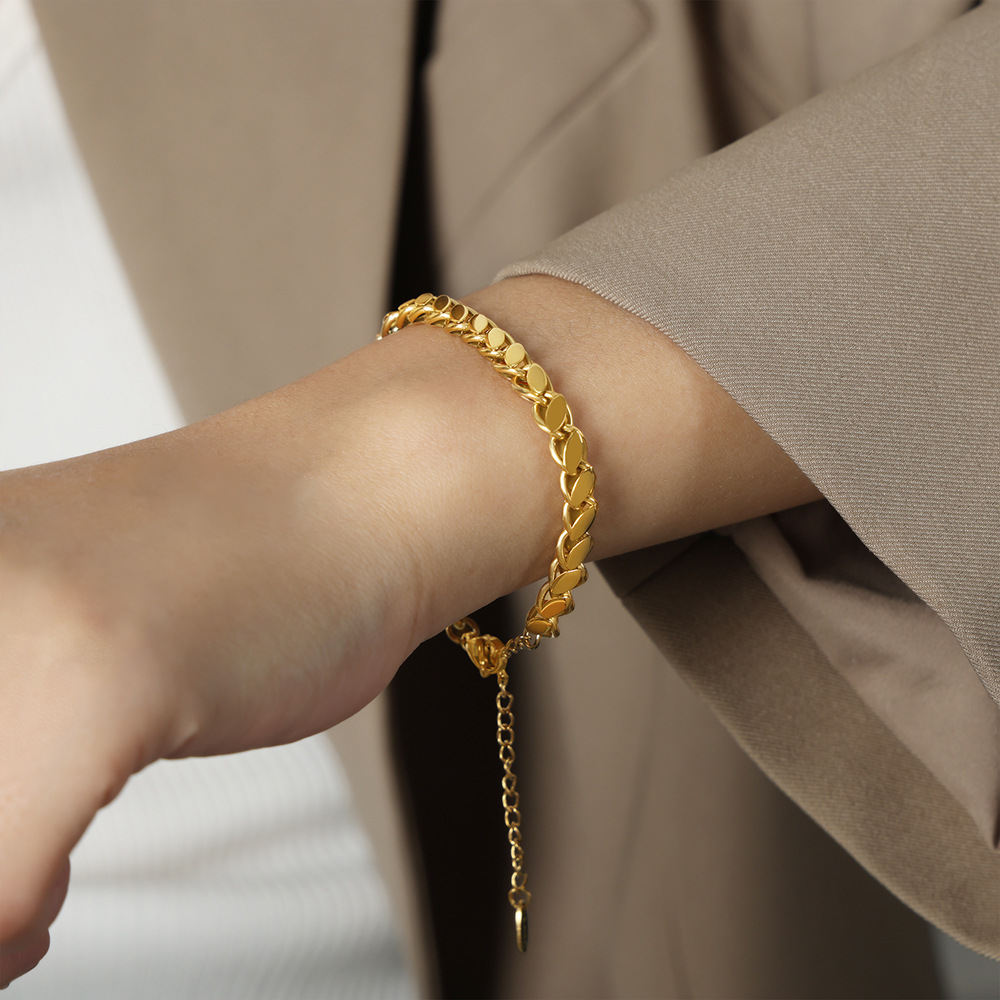 4:Gold Bracelet - 15cm Tail Chain 5cm