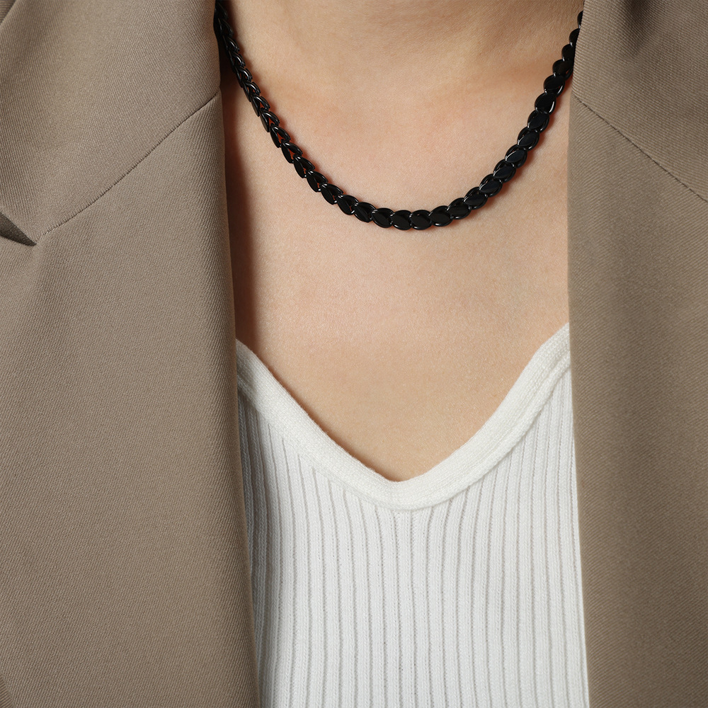 7:Black Necklace - 40cm Tail Chain 5cm