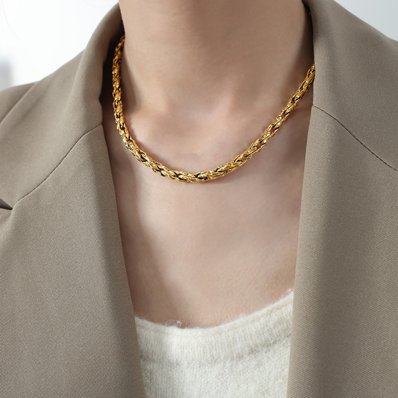 4:P1770 - Gold Necklace - 40cm Tail Chain 5cm