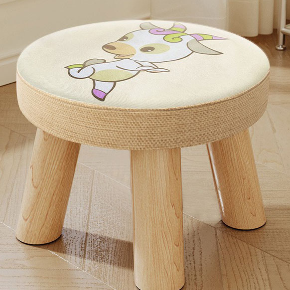 Weiyang three-legged solid wood round stool is removable
