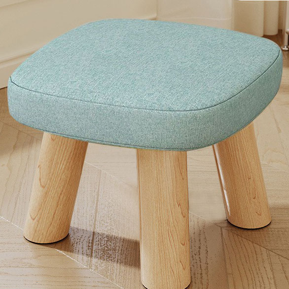 Cyan three-legged solid wood square stool is removable