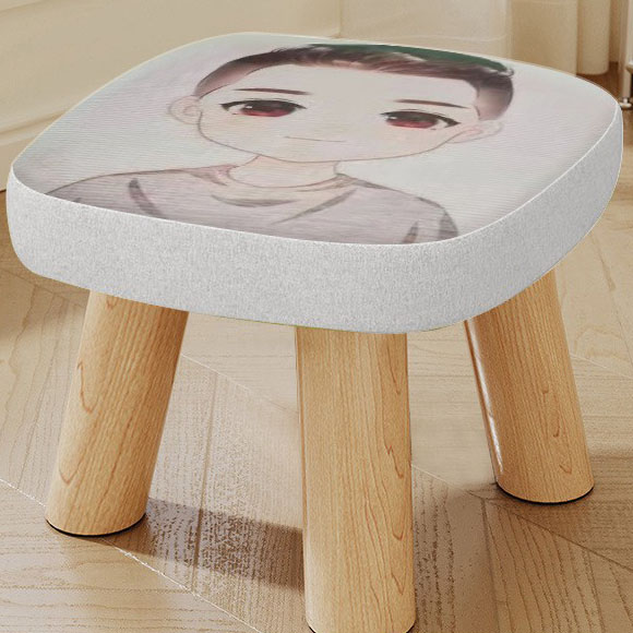 The Prince three-legged solid wood square stool is removable
