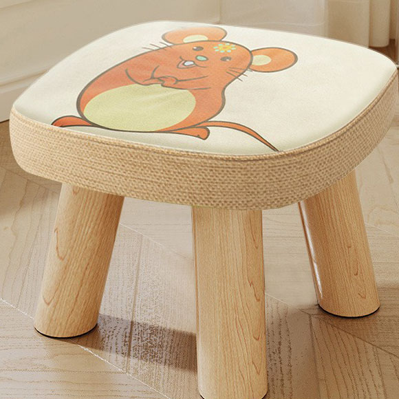 Baby mouse three-legged solid wood square stool can be disassembled