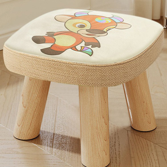The ugly ox three-legged solid wood square stool is removable