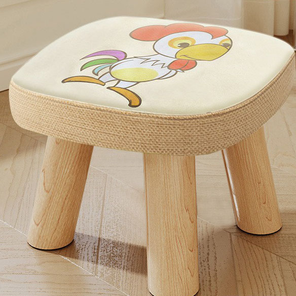 You chicken three-legged solid wood square stool can be disassembled