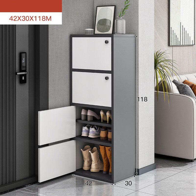 (Four doors and eight layers) Light luxury medium gray - white 118CM