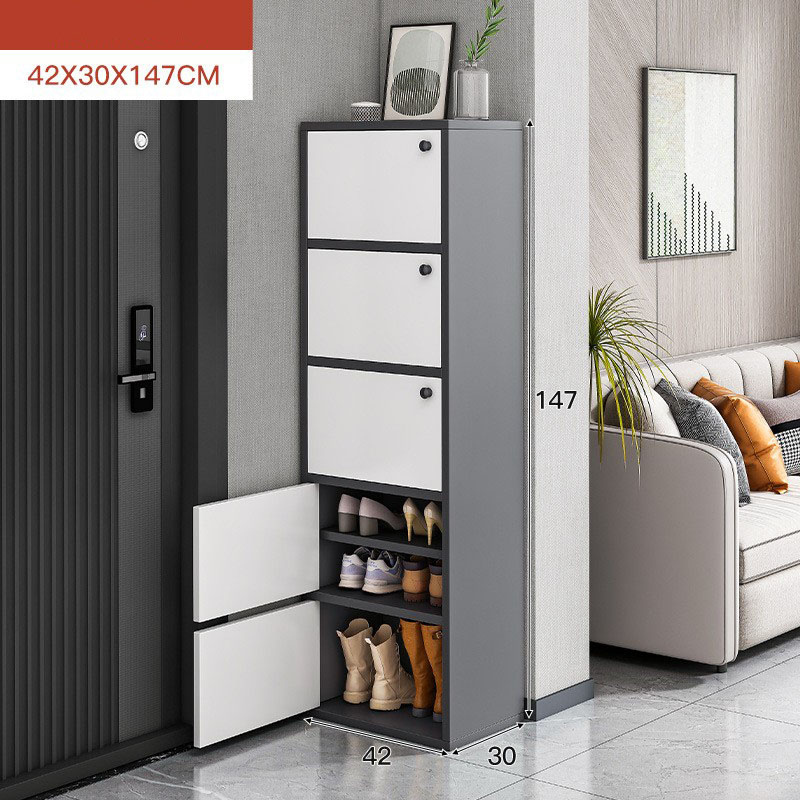 (five doors and ten layers) Light luxury medium gray - white 147CM