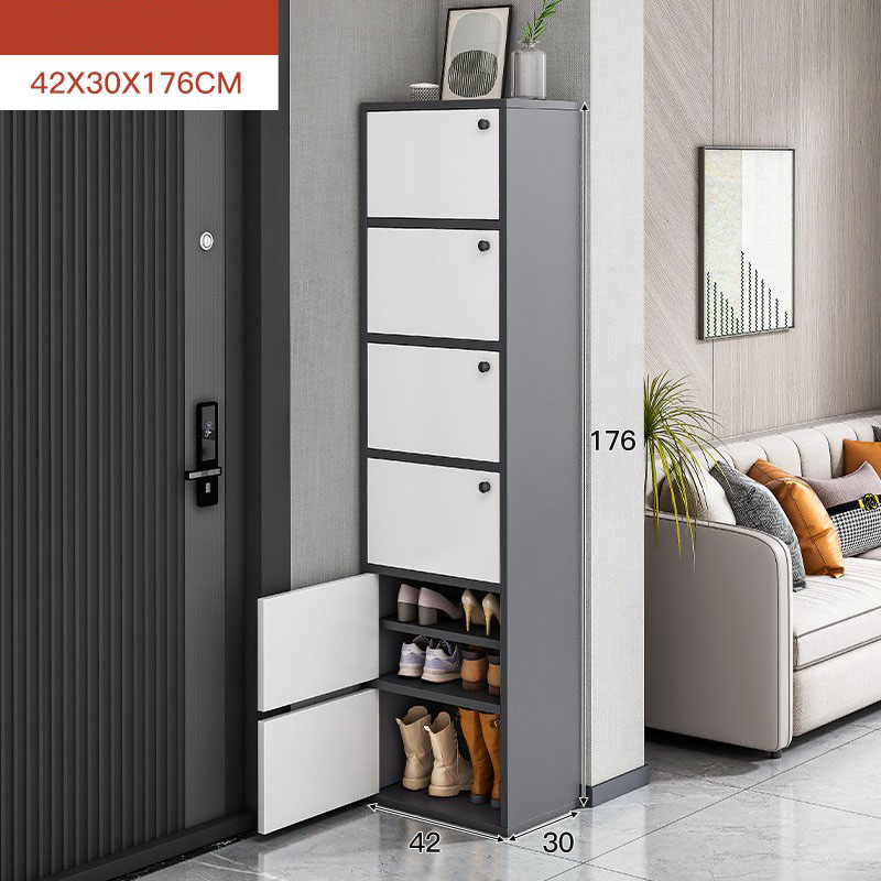(six doors twelve floors) Light luxury gray - white 176CM