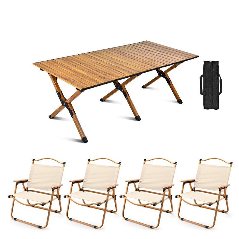 B 120x60x45cm table and  4 chairs 60x42x52cm