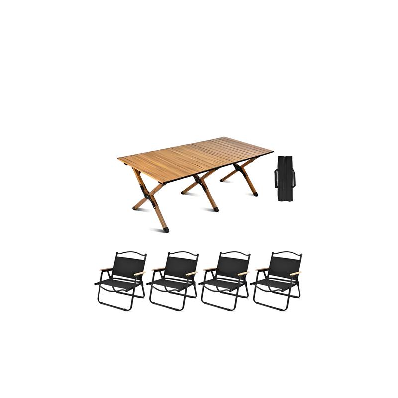 C 120x60x45cm table and  4 chairs 60x42x52cm