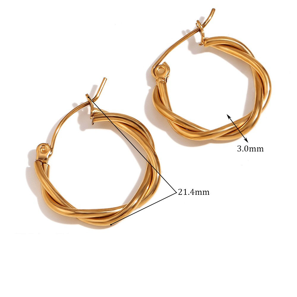 8:Fine Linen Wreath Earrings - Gold -20mm