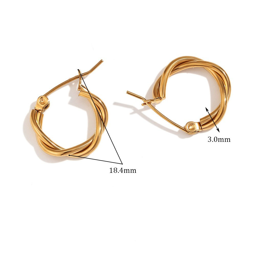 7:Fine Linen Wreath Earrings - Gold -16mm
