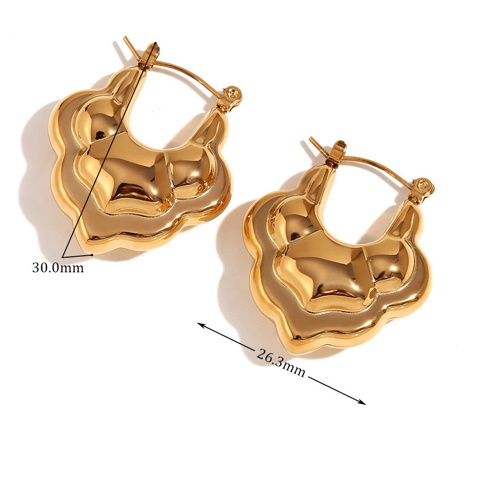 Hollow double lotus ears - gold
