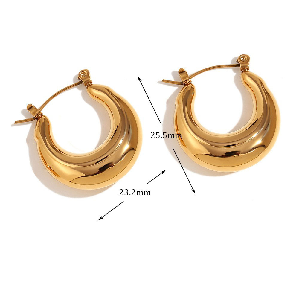 Hollow 25mm thick U ears - gold