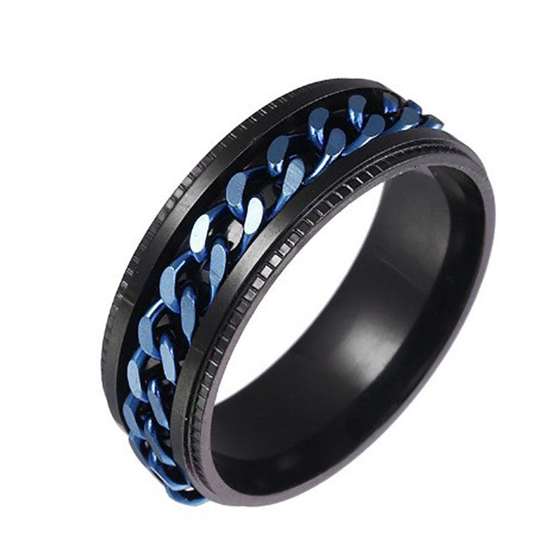 1:Black ring and blue chain