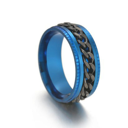 10:Blue ring and black chain