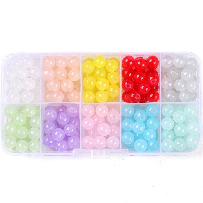 10 boxes 8mm solid color glass ball set box each b