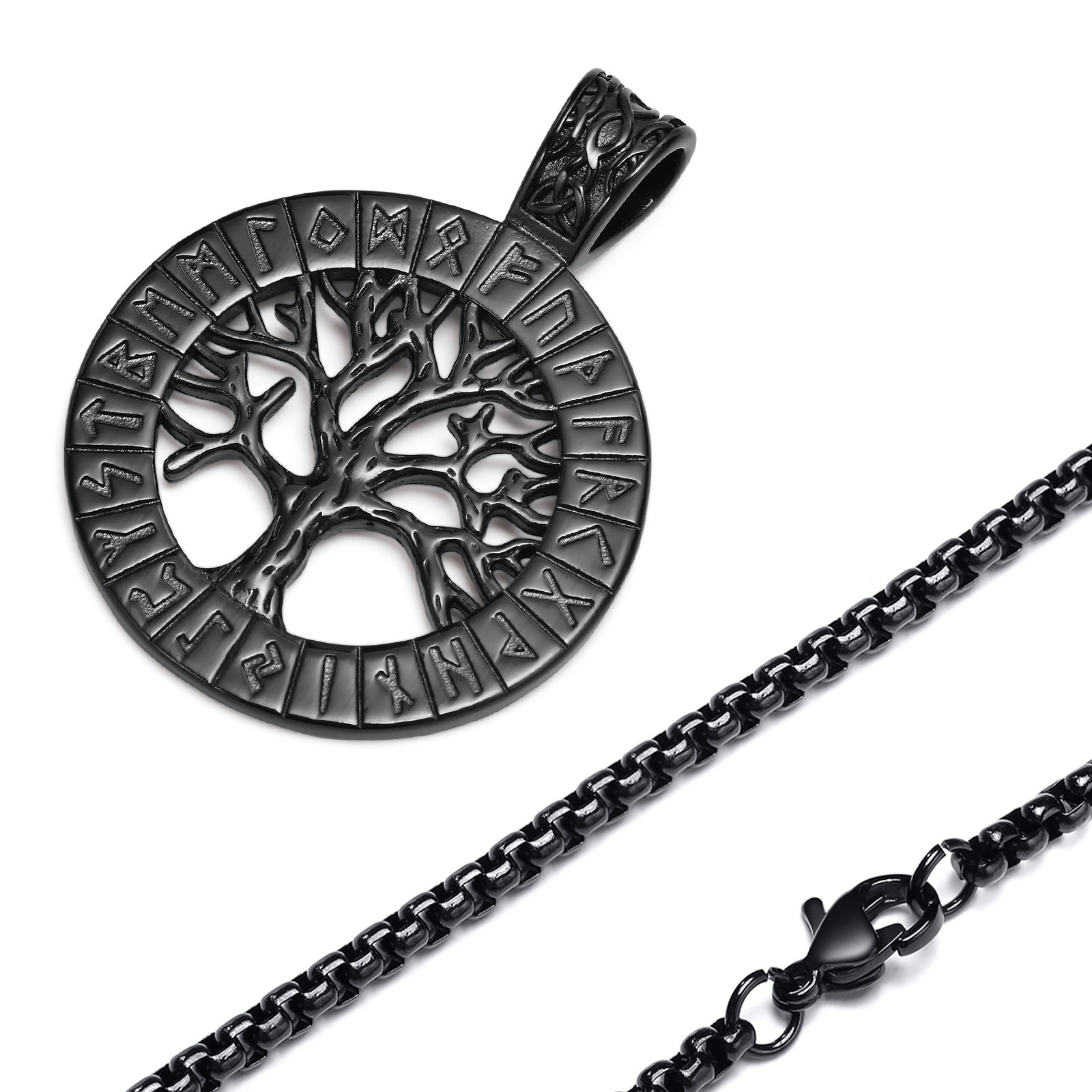 4:Black pendant with chain