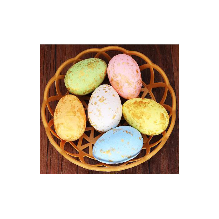 4 * 6CM colorful foam spotted eggs 6 white blue mesh bagged Easter eggs